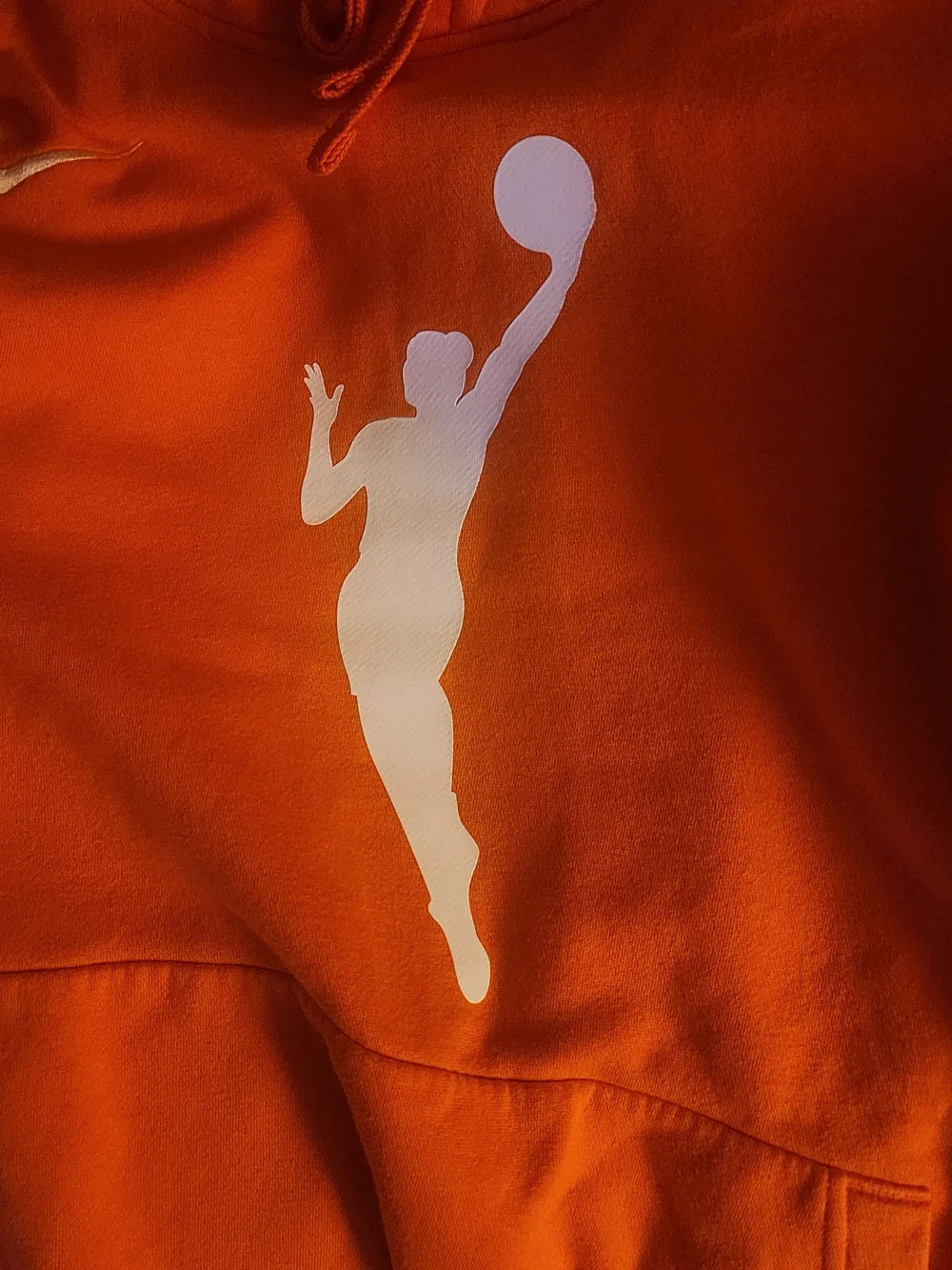 Nike Orange Hoodie with White Swoosh and Graphic